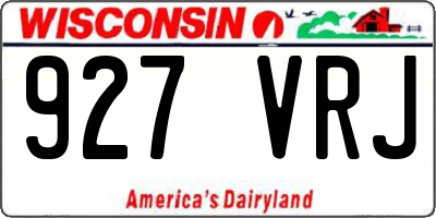 WI license plate 927VRJ