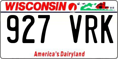 WI license plate 927VRK