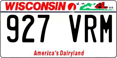 WI license plate 927VRM
