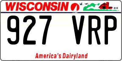 WI license plate 927VRP