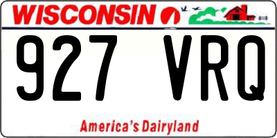 WI license plate 927VRQ