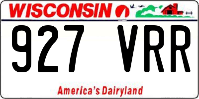 WI license plate 927VRR