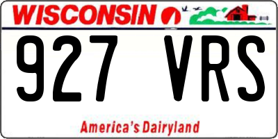 WI license plate 927VRS