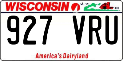 WI license plate 927VRU