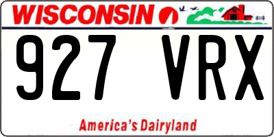 WI license plate 927VRX