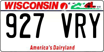 WI license plate 927VRY