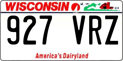 WI license plate 927VRZ