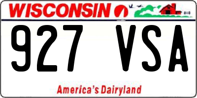 WI license plate 927VSA