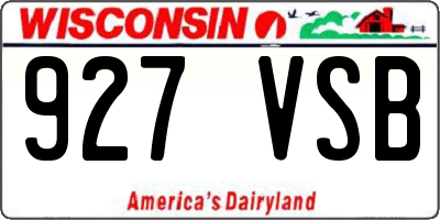 WI license plate 927VSB