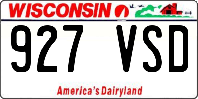 WI license plate 927VSD