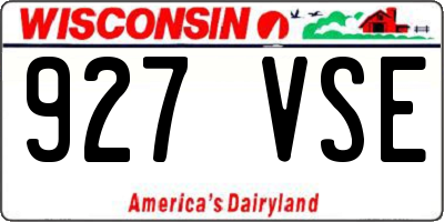 WI license plate 927VSE