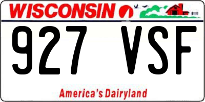 WI license plate 927VSF
