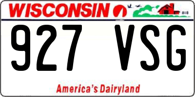 WI license plate 927VSG