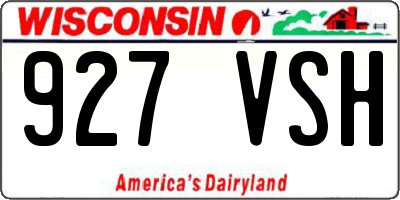 WI license plate 927VSH