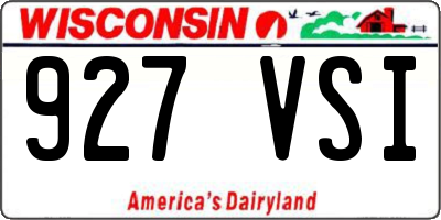 WI license plate 927VSI