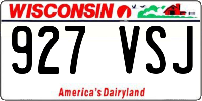 WI license plate 927VSJ