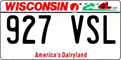 WI license plate 927VSL