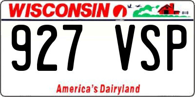WI license plate 927VSP