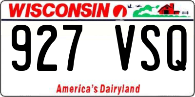 WI license plate 927VSQ