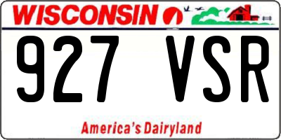 WI license plate 927VSR