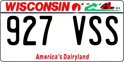 WI license plate 927VSS