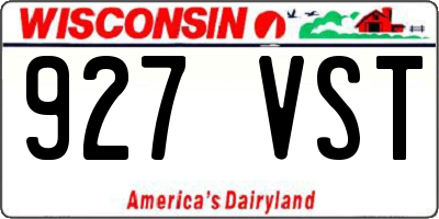 WI license plate 927VST