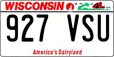 WI license plate 927VSU