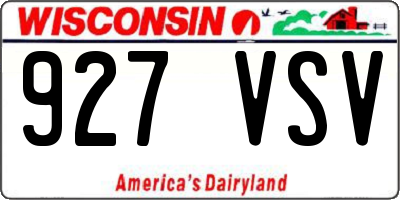 WI license plate 927VSV