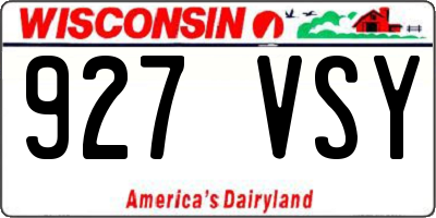WI license plate 927VSY