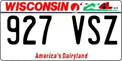 WI license plate 927VSZ