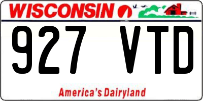 WI license plate 927VTD