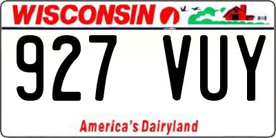 WI license plate 927VUY