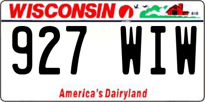 WI license plate 927WIW