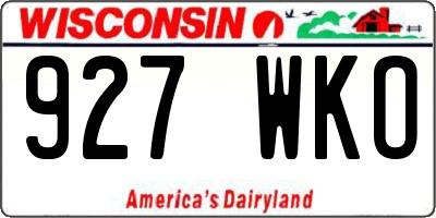 WI license plate 927WKO