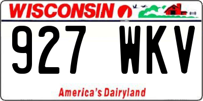 WI license plate 927WKV