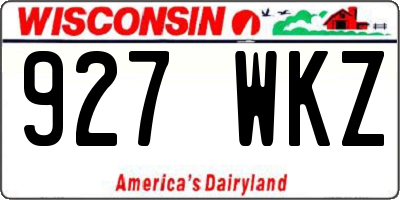 WI license plate 927WKZ