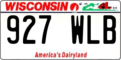 WI license plate 927WLB