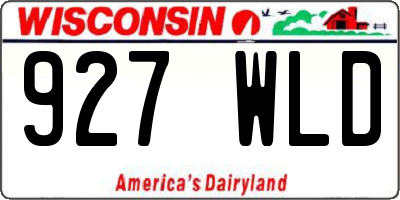 WI license plate 927WLD