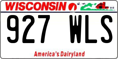 WI license plate 927WLS