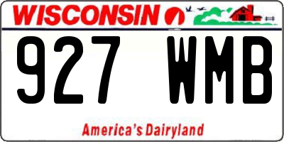 WI license plate 927WMB