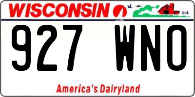 WI license plate 927WNO
