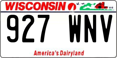 WI license plate 927WNV