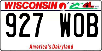 WI license plate 927WOB