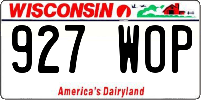 WI license plate 927WOP