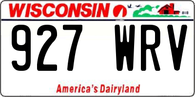 WI license plate 927WRV