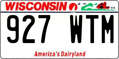 WI license plate 927WTM