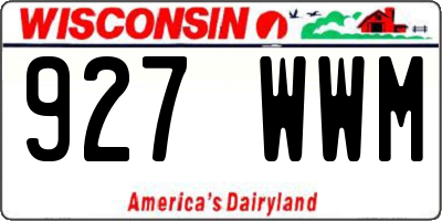 WI license plate 927WWM