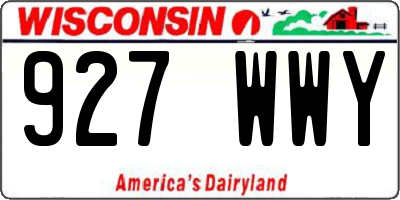 WI license plate 927WWY