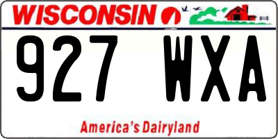 WI license plate 927WXA