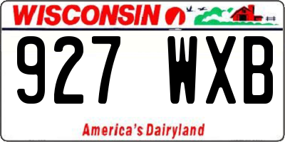 WI license plate 927WXB